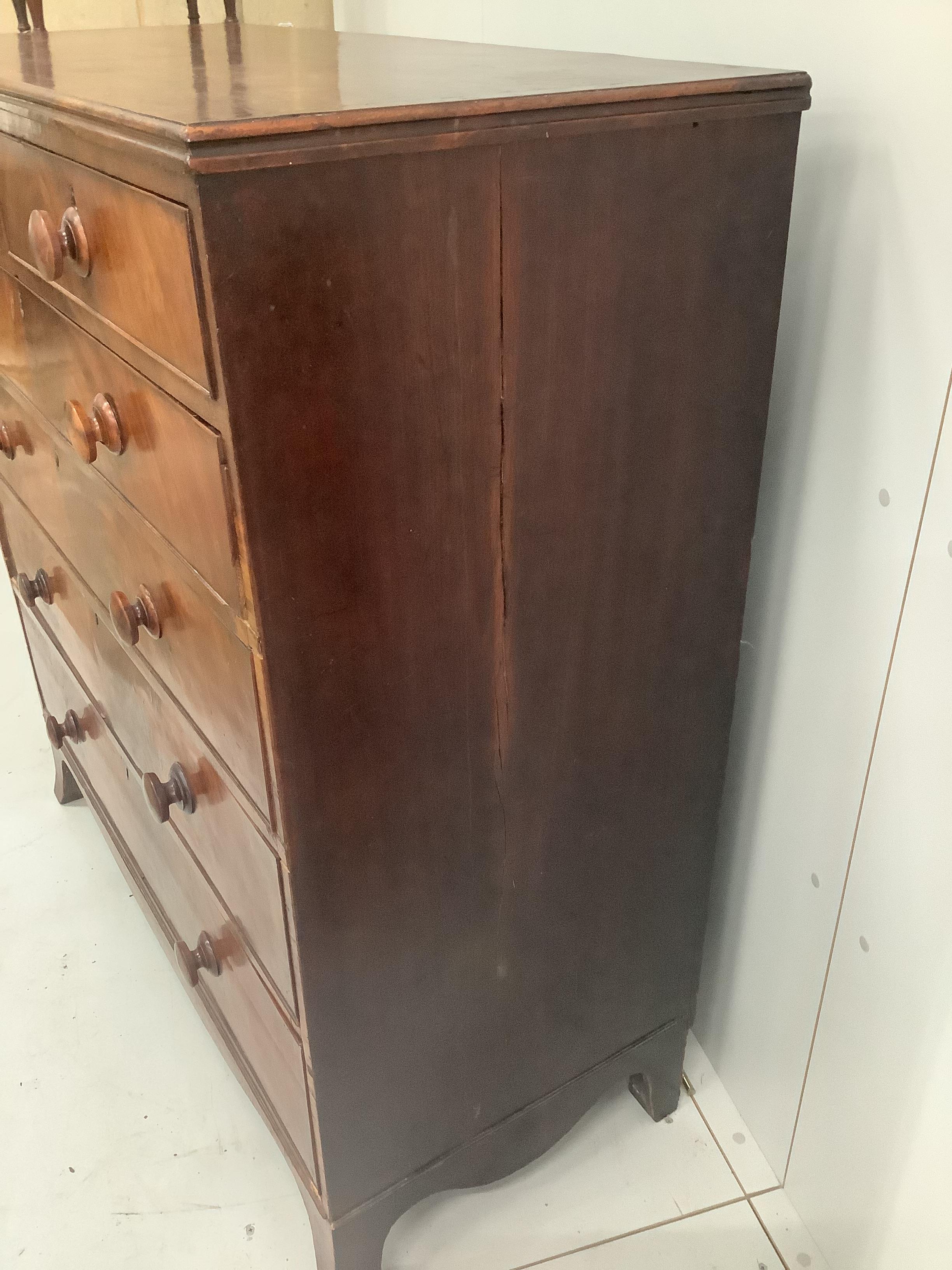 A Regency mahogany chest of six drawers, width 115cm, height 122cm